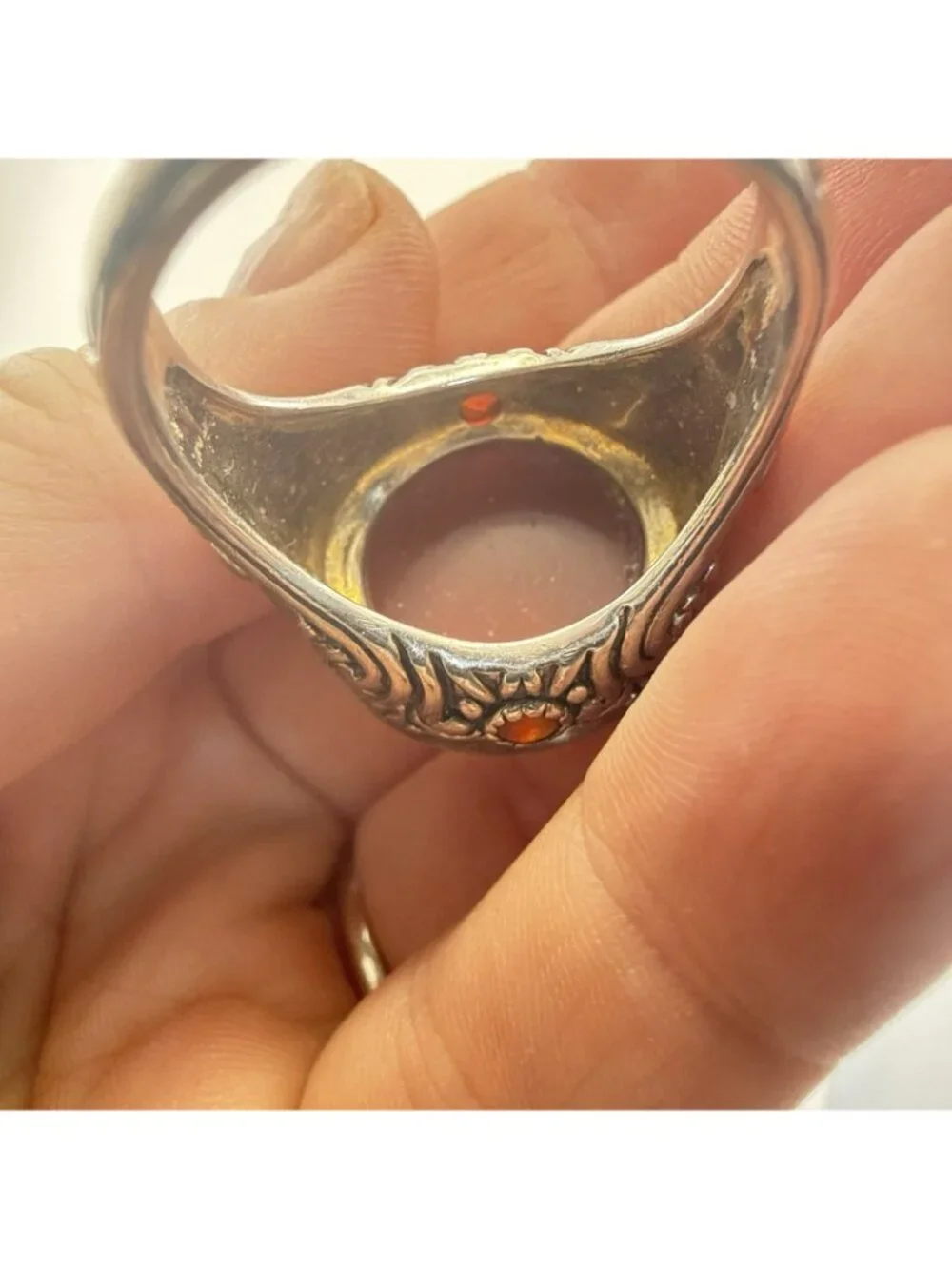 Barse Ring Carnelian Sterling Silver Gemstone size 12 Statement Chunky